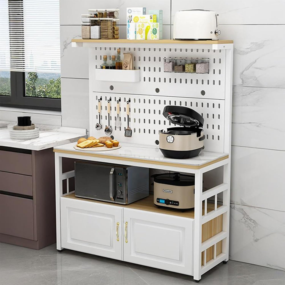 Kitchen Pantry Storage Cabinet with Drawer, Farmhouse Tall Food Large Wood Pa...