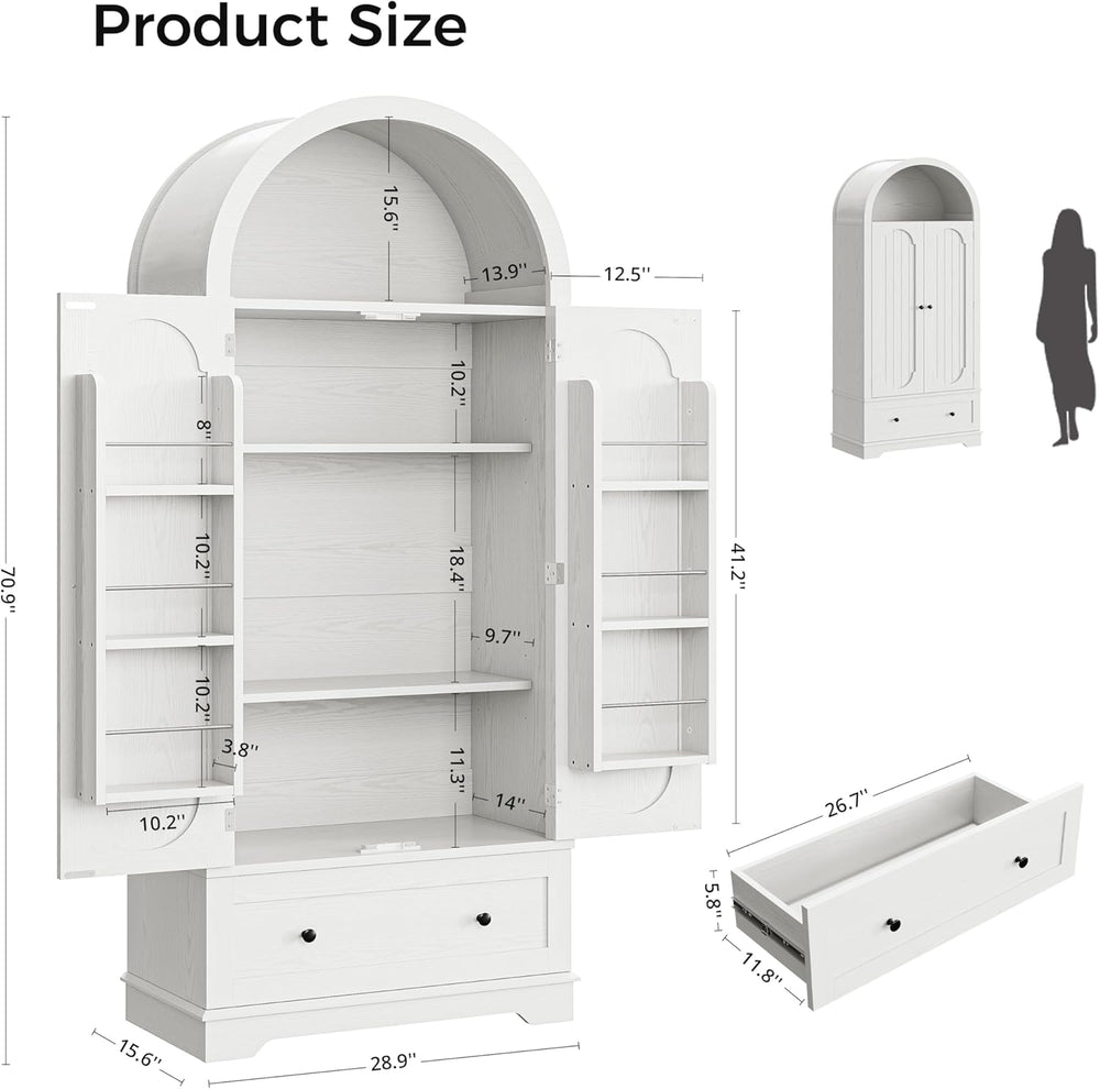 IRONCK 70.9 in Kitchen Pantry with Large Drawer Adjustable Shelves | kitchen ...