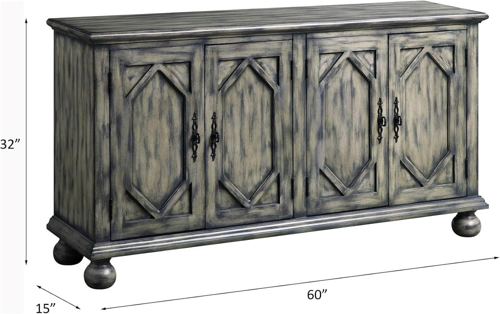 Rustic Console Cabinet witn Drawers, Storage Pantry Sideboard Locker for Livi...