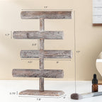 LadyRosian 4 Tier Wooden Display Jewelry Accessory Stand Jewelry Bracelet Holder Bangle Watch Necklace Storage Jewelry Holder Stand Display Organizer, (Antique White-4 layers)