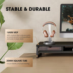 Fenge Dual Monitor Stand, Monitor Riser with Drawer, 42.5 Inch Large Computer Monitor Stand for 2 Monitors, 2 Tier Wooden Desk Shelf for Top of Desk
