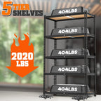 LEVELEVE 5-Tier Heavy Duty Storage Shelving Unit, 2020 lbs Capacity, Adjustable Metal Utility Shelf, 35" L x 16" W x 73" H for Garage, Kitchen, Pantry, Basement, Bathroom, Laundry,2 Pack