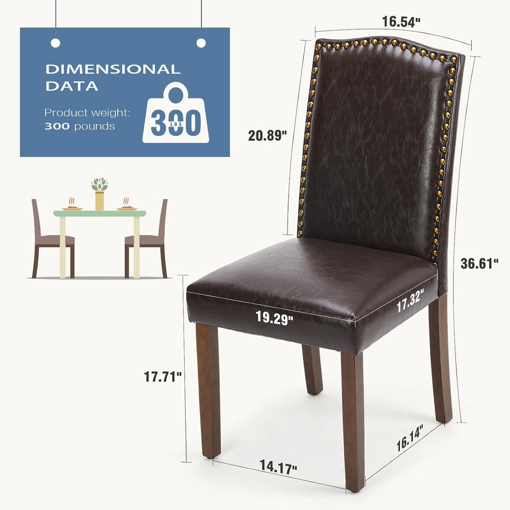 DUMOS Dining Chairs Set of 6, PU Leather Kitchen Chairs for Living Room | Uph...