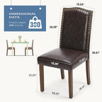 DUMOS Dining Chairs Set of 4, Moden PU Leather Kitchen Table Chairs with Wooden Legs and Padded Seat for Dining Room/Kitchen/Living Room/Restaurant, Brown