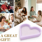 Cute Heart Silicone Jewelry Dish, Soft Ring Holder Tray, Small Trinket Bowl for Keys Earrings Necklace, Aesthetic Home Decoration Gift for Women Girls Mom Best Friend, Purple
