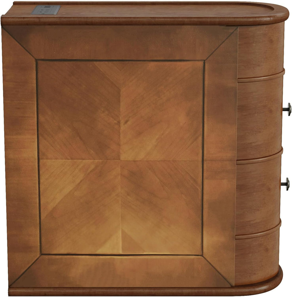 Narrow End Table with Charging Station, Skinny Side Table for Living Room, Sl...