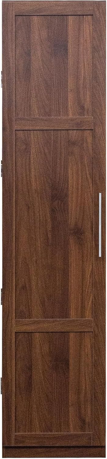 Walnut Freestanding Kitchen Pantry Cabinet with Doors & Shelves, Sideboar...