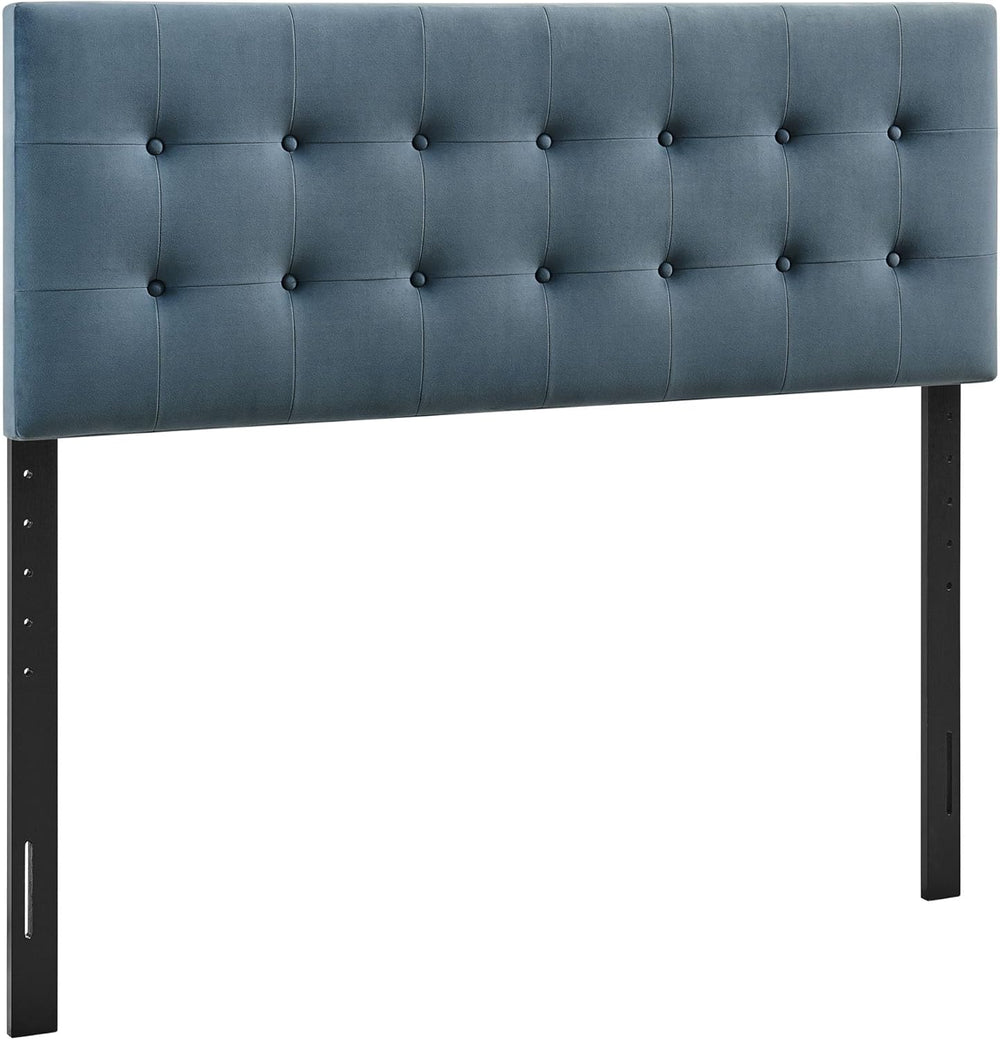 Modway Emily King Size Performance Velvet Headboard in Cadet Blue - Stain-Res...