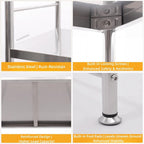 susunnus Stainless Steel Shelf,Kitchen Storage Shelves,Microwave and Mini Fridge Shelf,Laundry Machine Rack,Adjustable Height,Open Lower Tier,Laundry Room, Repository (3tier(31.5 * 15.7 * 66.1in))