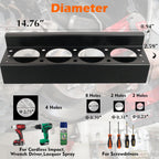 MUTUACTOR Heavy Duty Tools Organizer,Magnetic Mount Power Drill Driver Holder,Anti-slip Strong Magnetic Tools Holder Storage Rack for Impact Drivers Wrench,1PCS,Black