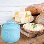 BESPORTBLE Ceramic Butter Crock with Lid for Countertop Large Capacity Porcelain Butter Keeper Container Elegant White for Kitchen Freshness Preservation Farmhouse Decor