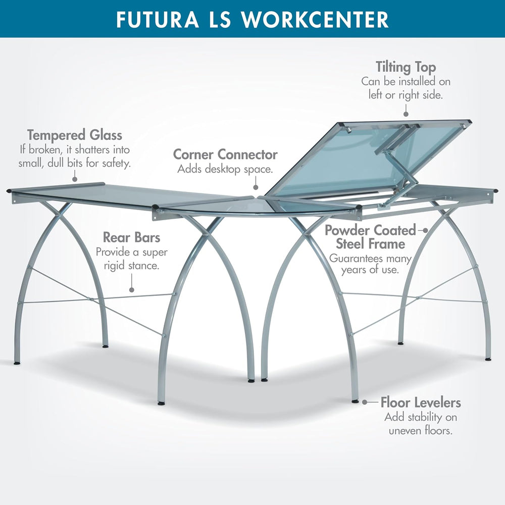 SD STUDIO DESIGNS Futura LS WorkCenter with Tilt Top Adjustable Drafting Tabl...