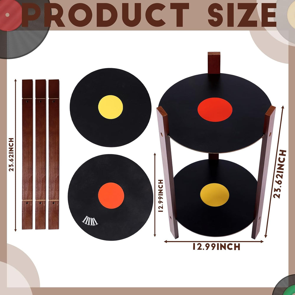 Thyle 2 Pack Record Player Stand Retro 2-Tier End Table Small Sofa Coffee Sid...