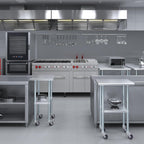 AmGood 24" Long x 18" Deep Stainless Steel Table with Casters