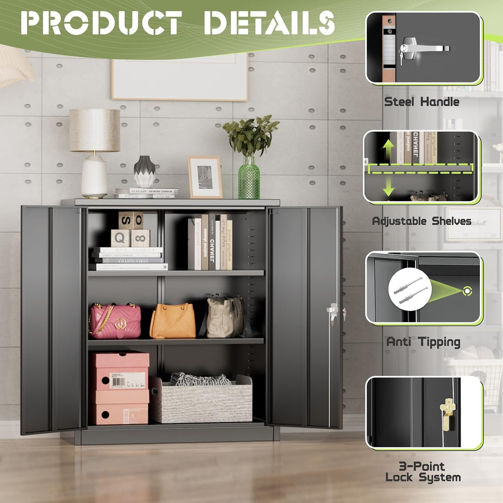 Oakcloud Oakmont Metal Storage Cabinet for Tool Organization, 36" Lockab...
