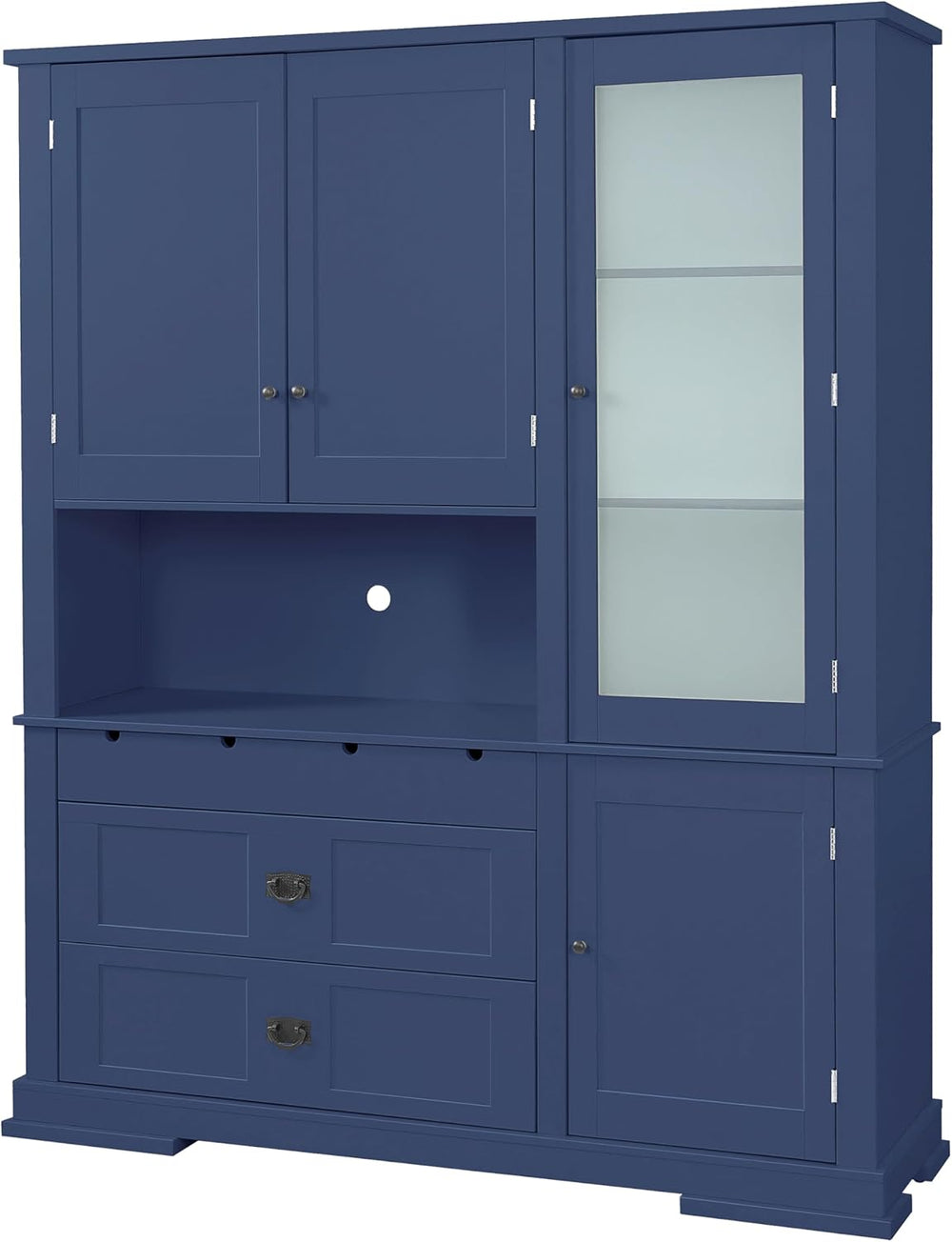 78" Tall Kitchen Pantry Cabinet with Hutch, Large Freestanding Buffet wi...