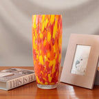 Murano Style Glass Vase Hand Blown Orange Confetti Effect Home Decor AD3 | Hand Blown Glass Vase, Decorative Table Centerpiece for Flowers - A Unique Gift for Christmas, Mother's Day, Valentine's Day