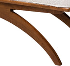 Baxton Studio Orella Japandi Cream Boucle Fabric and Walnut Brown Finished Wood Bench