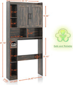 Vabches Over The Toilet Storage Cabinet, Farmhouse Storage Cabinet Over Toilet with Barn Door，Home Space-Saving Toilet Rack, for Bathroom, Restroom, Laundry