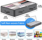 4 Pack Under Bed Storage, 90L Collapsible Closet Containers Organizers and Under Bed Storage Bins, Underbed Storage Bags for Wrapping Paper, Blanket, Towels, Clothes, Comforter, Sweaters, Linen Sheet