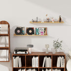 Axeman Oak Floating Shelves - Picture Ledge Shelf Set of 2-36 Inch Floating Shelves with Lip - Oak Picture Shelf for Wall with Ledge - Photo Ledge Shelves for Pictures Nursery Books