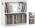 Stackable Double Layer CD Storage Rack, CD Holder for CD Cases, Holds 58 CD Cases, Space-Saving CD Case Organizer for Home & Theater Room, Ideal Gift for Music Lovers & CD Collectors