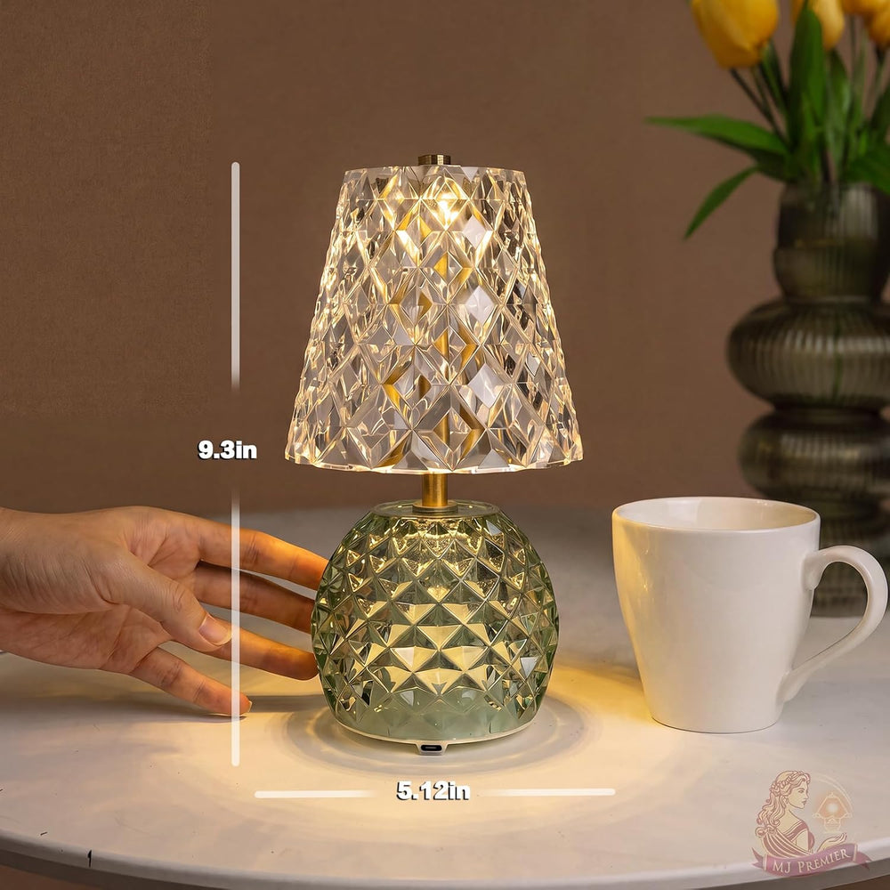 MJ PREMIER Rechargeable Table Lamp Cordless Mushroom Lamp with Timer Green