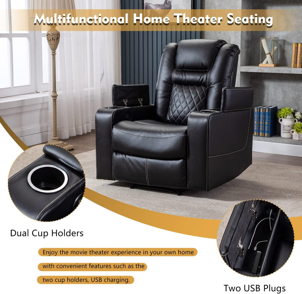 CANMOV Electric Power Recliner Chair with USB Ports and Cup Holders, Breathab...