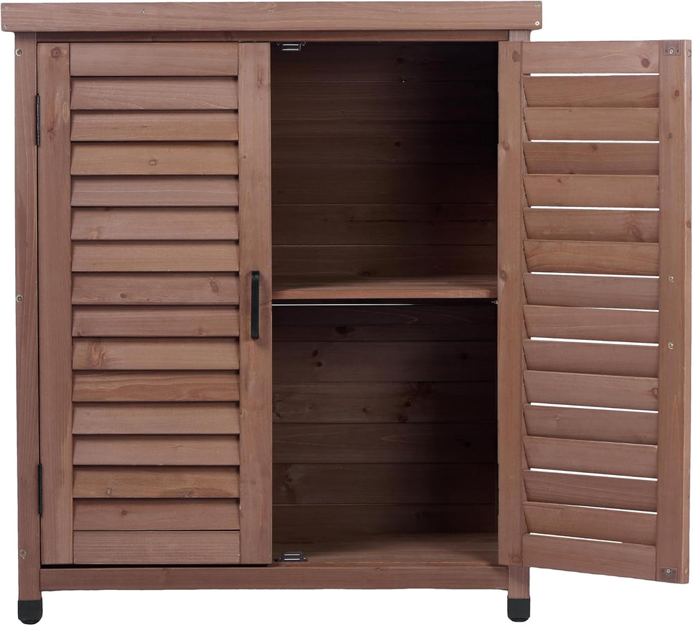 32" Solid Wood Modern Sideboard, Farmhouse Buffet with Rustic Design, St...