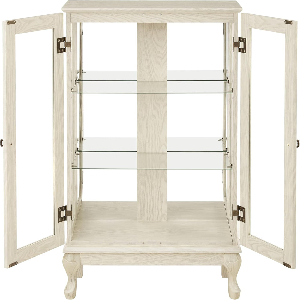 HRVEOCEI Curio Cabinet with Lighted, Display Cabinet with Glass Doors, Corner...