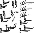 Slatwall Hooks 25 Pack, Heavy-Duty Metal Garage Slat Wall Hook Kit (10 Types), Rust-Resistant Storage Hooks for Tools, Ladders, Bikes & Garden Equipment, Fits Standard Slatwall Panels