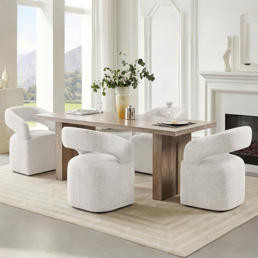 KISLOT Upholstered Dining Chairs Set of 4, Modern Arm Kitchen & Dining Ro...