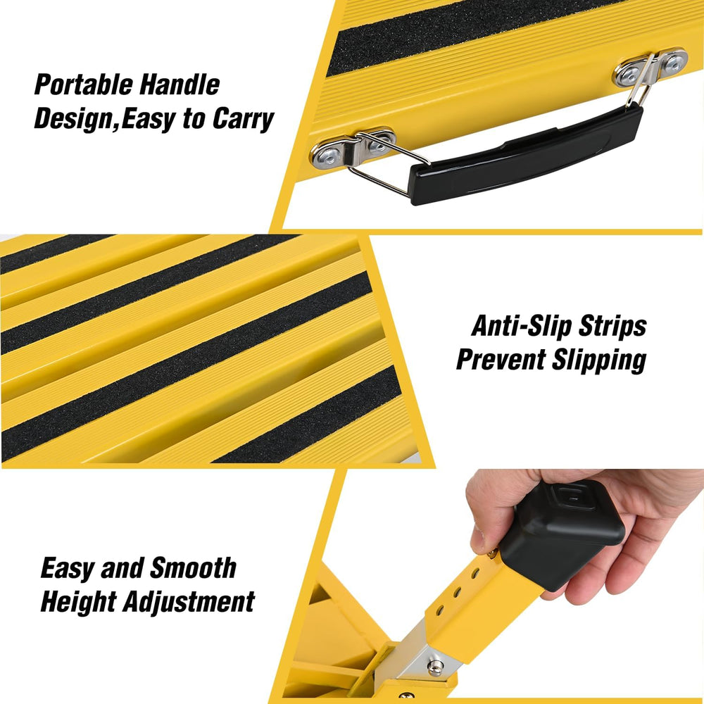 Nilight RV Step Stool Portable Folding Aluminum Platform 16.5x11.8 Handle
