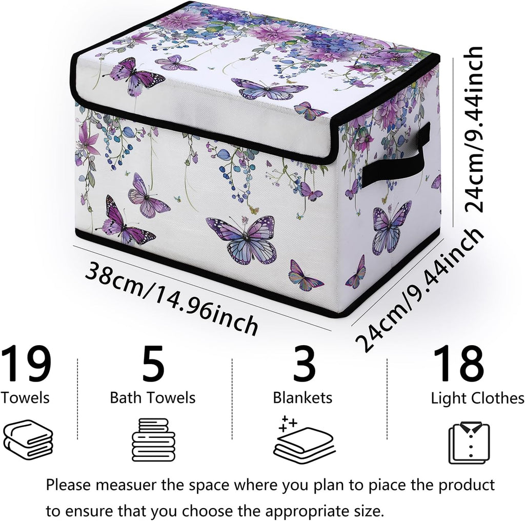 Stackable Clothes Storage Bins with Lids,Closet Organizers Fabric Box for Home and Office,Blanket Clothes Organizers,Under Bed Storage Containers 3 Pack.