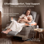 MAMAZING Lullapod Power Nursery Rocking Chair with HugAssist Armrest | Triple Motor Power Nursing Recliner with 270° Swivel Glider & Quiet Rocking, Dual Charging Ports & Built-In Storage