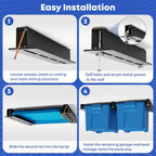 WooFog Overhead Garage Storage Rack, Garage Ceiling Storage Racks, Heavy Duty Storage Bin Ceiling Rails for 27 Gallon Totes，Tote Storage Rack System -Black (6 Sets for 5 Bins)