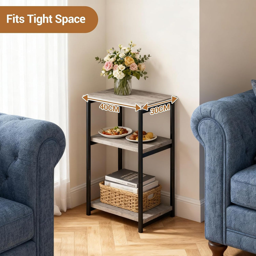 Garvee 3 Tier End Table, Tall Side Table with Storage, Telephone Tables with ...