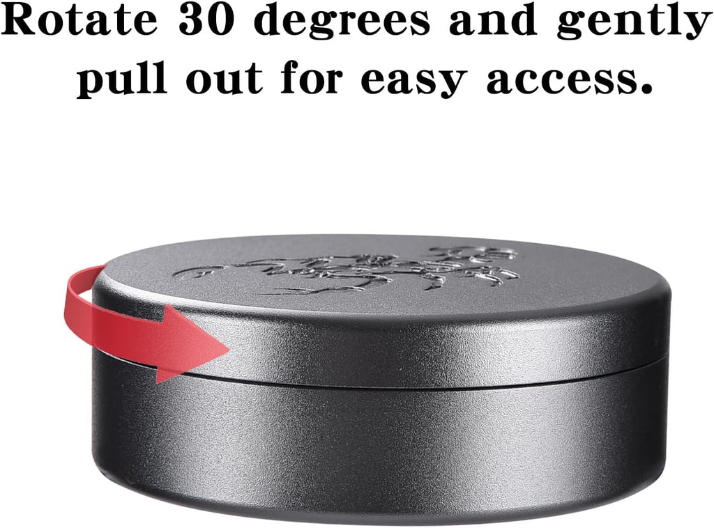 2.5inchBEIJIATE Magnetic Metal Can, Holder, Metal Container, Carved Tin with Magnetic Closure, Aluminum Container, Slim Pouch Can, zyn metal can,zyn container Storage Box (Gray)