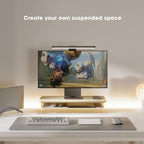 Fenge Acrylic Monitor Stand Riser, 23.6 Inches Monitor Stand with Metal Storage, 2 Tier Acrylic Computer Riser for Desk, Clear Laptop Stand for PC, Laptop, Printer, TV