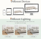 Ball & Cast Oversized Modular L Shaped Sectional Sofa W/Movable Ottoman and USB Ports,5 Seater Chenille Couch W/ 2 Armrest Pillows,Side Pocket & Folding Table,for Living Room,Apartment,Beige,130"