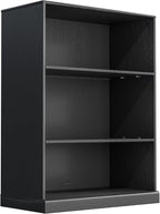 41" Wooden Book Shelf, 2 Shelf Bookcase, Modern Bookshelf with Adjustable Shelf for Home Office, Study Room, Black