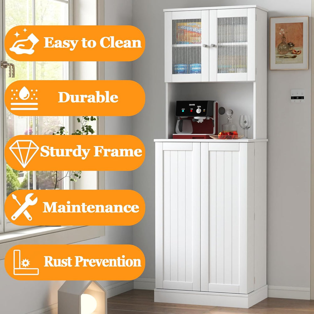 HRVEOCEI Tall Pantry Cabinet with Doors and Adjustable Shelves, 71'' ...