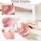 Jewelry Dish Birthday Christmas Gifts For Women Ceramic Ring Holder Jewelry Tray Vanity Organizer Pink Room Decor Aesthetic Dorm Bathroom Decor Decorative Trinket Dish for Rings Earrings Necklaces