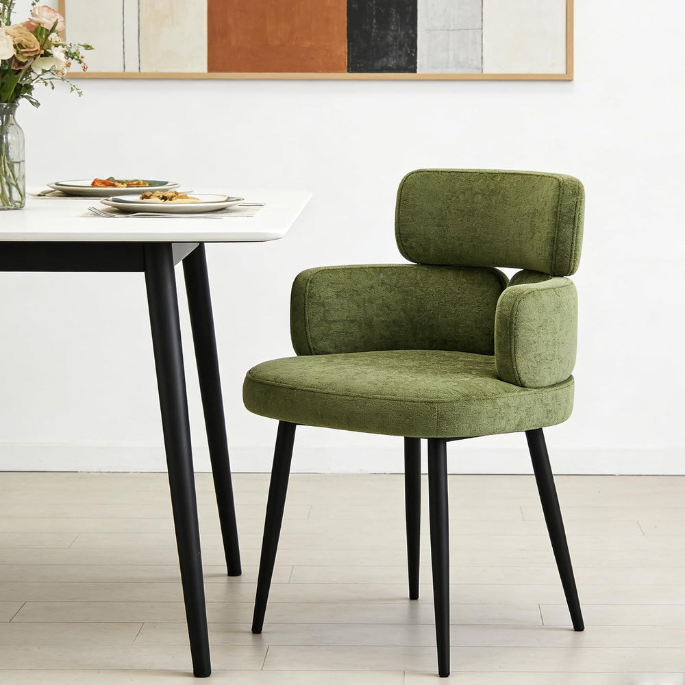 Accent Dining Chair with Arms,Set of 2 Modern Upholstered Desk Chair with Sof...