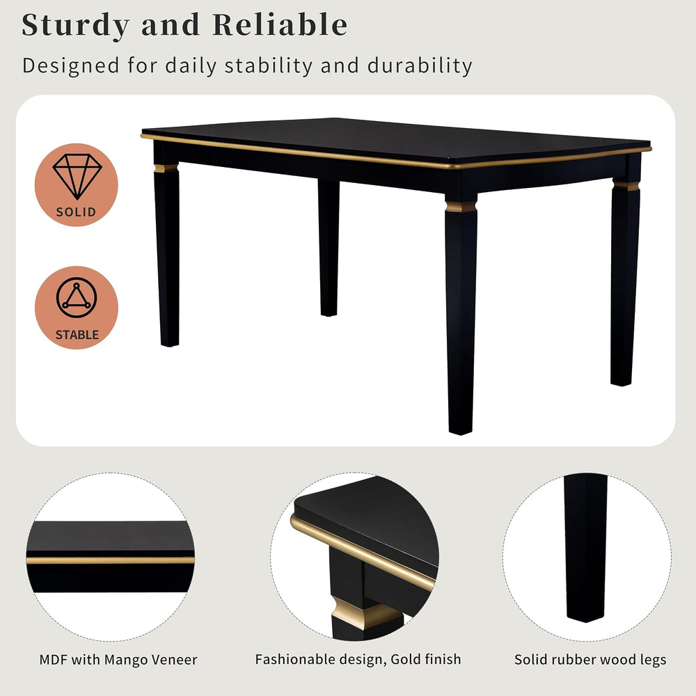 Harper & Bright Designs 6-Piece Kitchen Dining Table Chairs Set, 60"...