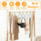 4 Pack Belt Hanger for Closet – Rust-Proof Belt Organizer & Tie Rack, Multi-Use Hanger for Scarves, Hats, Bags & Closet Accessories, Black