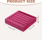 uxcell Stackable Jewelry Storage Tray, Jewelry Tray Drawer Organizer, Small Display Box for Earrings, Necklaces, Rings and Bracelets, Rose Red