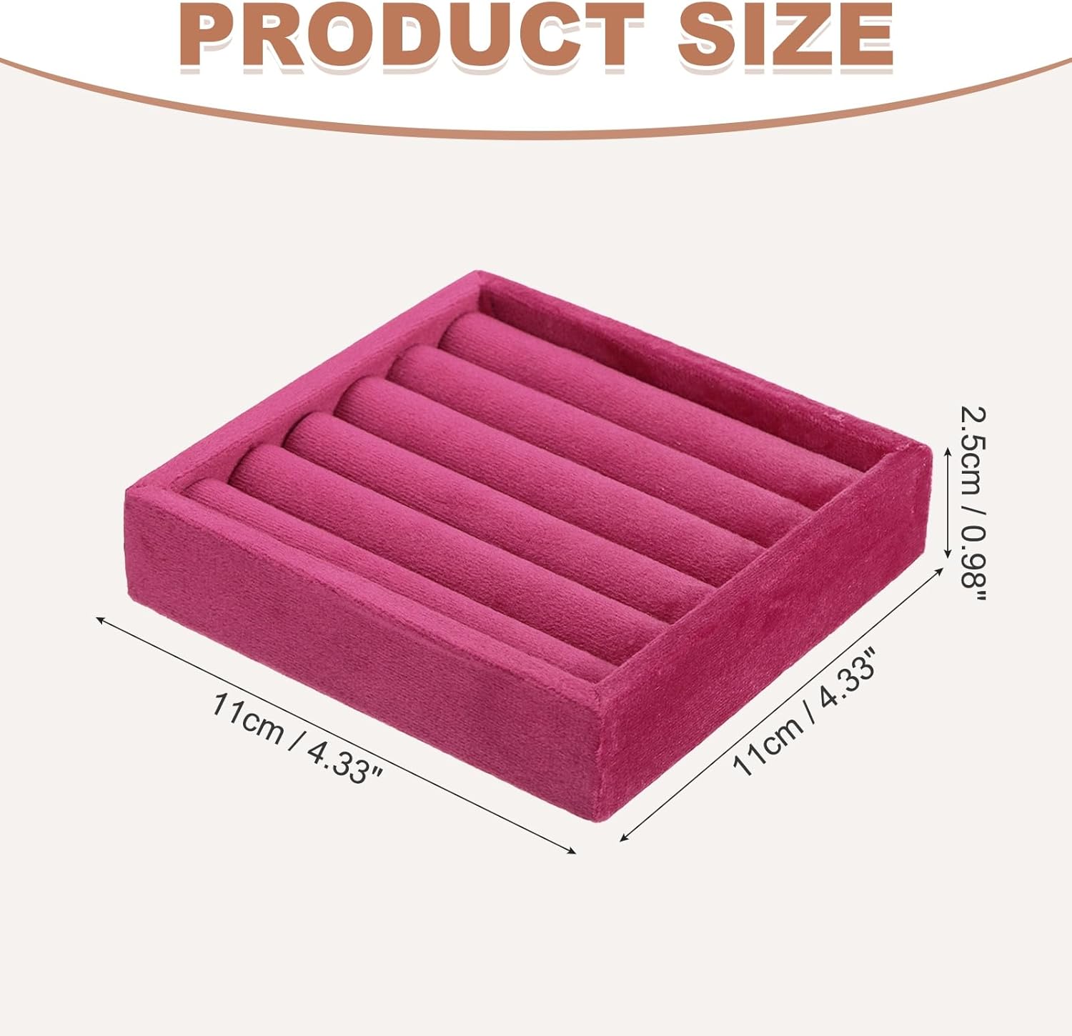 uxcell Stackable Jewelry Storage Tray, Jewelry Tray Drawer Organizer, Small Display Box for Earrings, Necklaces, Rings and Bracelets, Rose Red