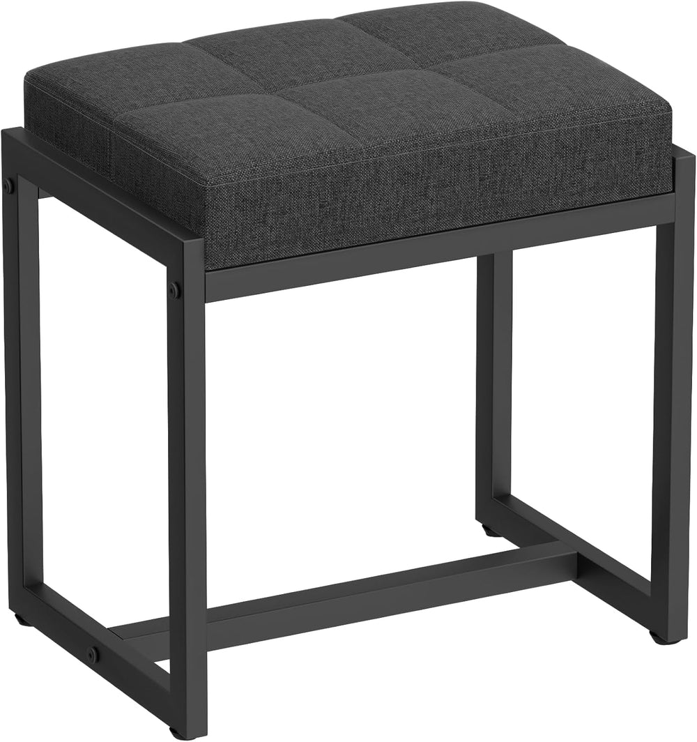 Vanity Stool, Vanity Chair Stools for Makeup Room, Square Linen Makeup Stool ...