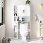 Over The Toilet Storage Cabinet, Farmhouse Storage Cabinet Over Toilet with Barn Door，Home Space-Saving Toilet Rack, for Bathroom, Restroom, Laundry